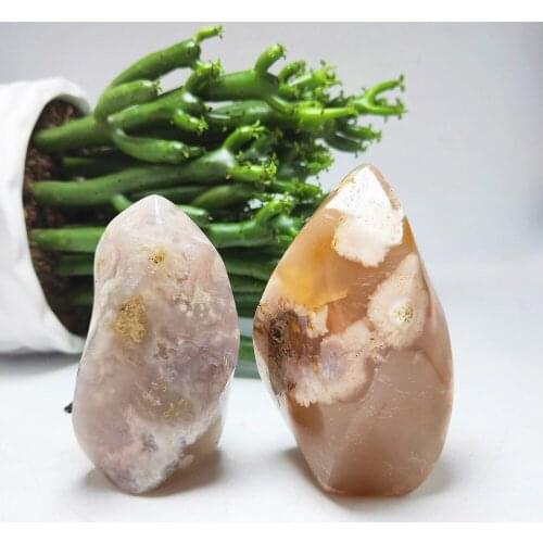 Mineral flower agate crystal flame natural cherry blossom quartz torch stone crystal healing Reiki home decor