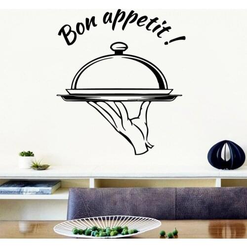Delicate Bon appetit Wall Stickers Modern Fashion Wall Sticker For Kids Rooms Home Decor Decal Creative Stickers