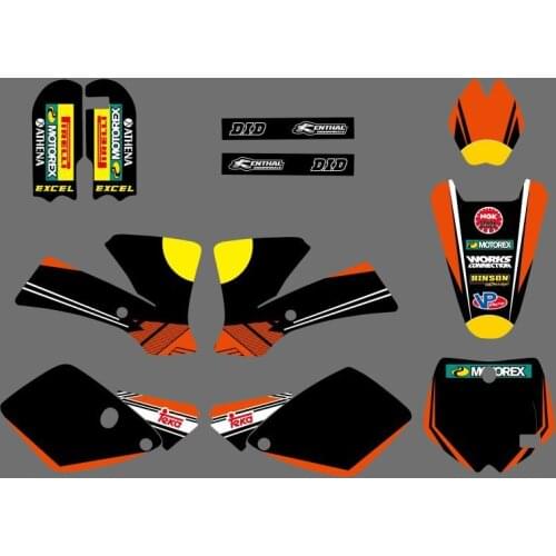 NEW STYLE(bull)TEAM GRAPHICS & BACKGROUNDS DECALS STICKERS Kits for KTM SX65 2002 2003 2004 2005 2006 2007 2008