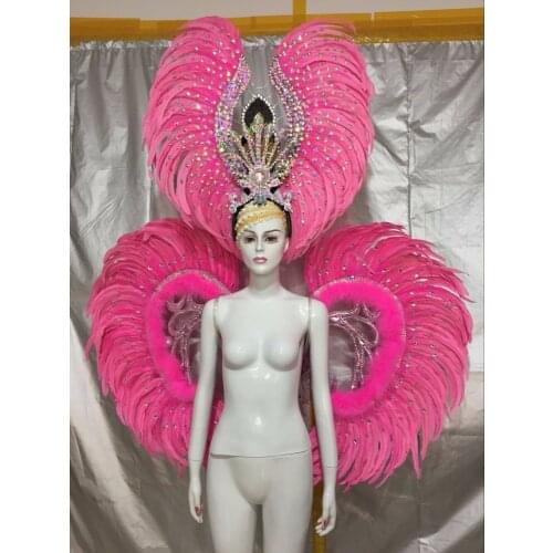 Feather clothing Stage performance catwalk carnival Headdress flower pubs party Mens wear womens clothing