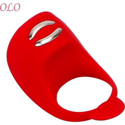 OLO Delay Ejaculation Electric Shock Ring Cock Vibrating Rings Penis Erections Penis Ring Vibrator Sex Toys for Man