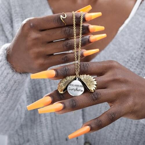 Sunflower Necklace For Women Stainless Steel Sunshine Chain Choker Necklaces Female Sun Flower Fashion Jewelry Gift Bijoux Femme