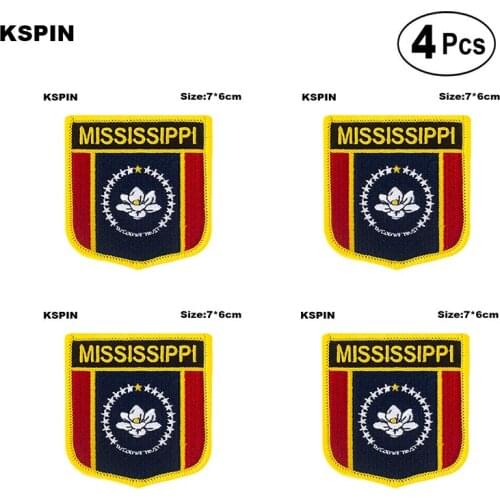 Mississippi Flag Embroidery Patches Iron on Saw on Transfer patches Sewing Applications for Clothes in Home&Garden