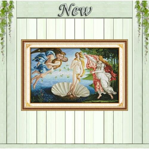The Birth of Venus painting home decor counted print on canvas DMC 11CT 14CT Chinese Cross Stitch kit embroidery needlework Sets