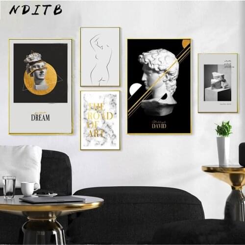 Scandinavian Sculpture Canvas Wall Art Print Nordic Poster Abstract Painting Decorative Picture Modern Living Room Decoration