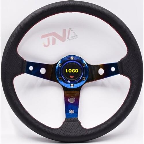 Car Tuning Sport Steering Wheel Burnt Blue Deep Dish Drifting Steering Wheels