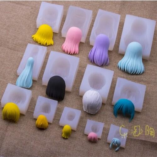 Ultralight clay Q version clay doll hair mold DIY chocolate fudge mold soft clay clay tools