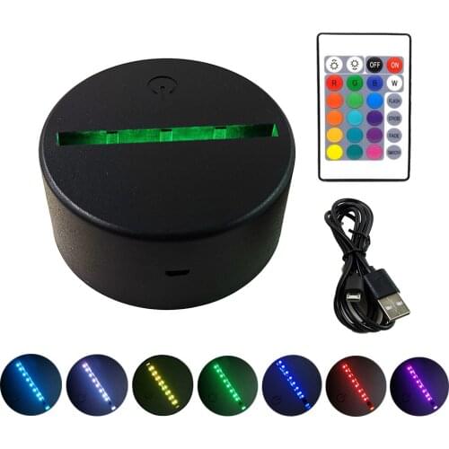 LED Anime Lamp Base Black USB Touch Control Remote Controller Kids Gift Manga Night Light Accessory Lamp Holder