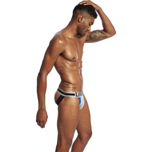 Sexy Mens Pouch Underwear Jockstrap Low-waist G-String Thongs Bulge Breathable Mens Panties Shorts Male