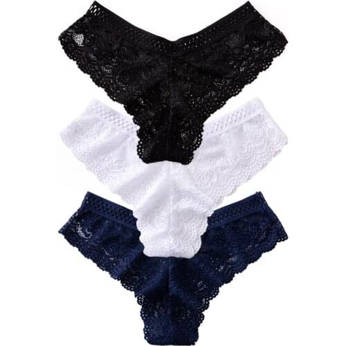 Sexy Underwear Womens Lace G-String Panties Seamless Low Waist Underpants Transparent T-Short Hollowed-Out Thong Girl Briefs