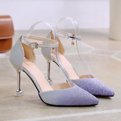 Sexy Banquet Heel Shoes Women Spring Autumn High Heels Wedding Bridal Shoes Heels Woman Pumps Pink Purple 34-40 Zapatos De Mujer