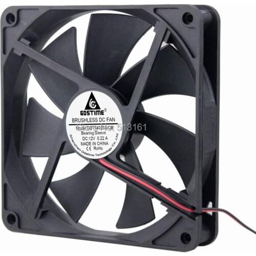 20PCS Gdstime 2Pin 140mm CPU Cooling Fan Radiator Computer Case CPU Cooler 14cm 140x25mm