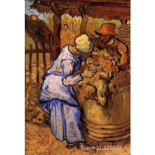 Oil reproduction art by Vincent Van Gogh Sheep Shearers The after Millet Home decor Hand painted High quality