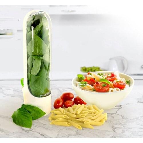 Green Vegetables Herb Fresh Keeper Premium Herb Storage Container Tea Grains Noodles Fresh Cup Kitchen Storage Utensils