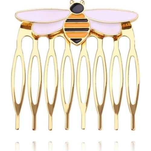 Women Hairpins Bee Comb Hair Comb Ladybug Party Supplies Animal Enamel Hair Jewelry Costume