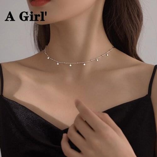 A Girl' New Disc Tassels Necklace Female Charm Fashion Simple Jewelry Exquisite Accessories Joias Casamento