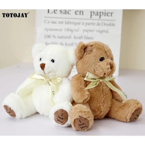18cm 1pc Cute Patch Bear Dolls Lovely Teddy Bear Stuffed Toy Soft Bear Baby Toy Kids Girls Birthday Brinquedos Wedding Gifts