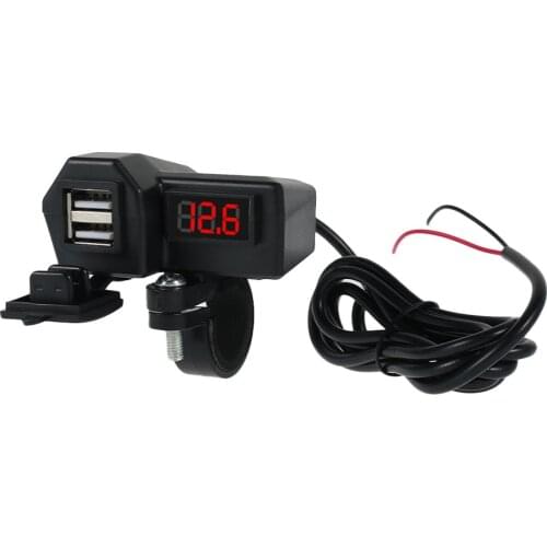 10-24V Motorcycle Cigarette Lighter Dual USB Port Waterproof Motorbike Handlebar Phone Mobile Charger Adapter Fast Charging