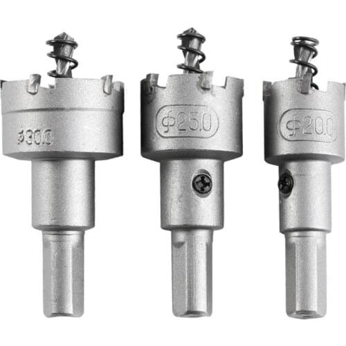 3pcs broca madeira 20/25/30mm Drill Bit Holesaw Set Bit Woodworking Thin Metal Sheet Cutter marcenaria ferramenta corte
