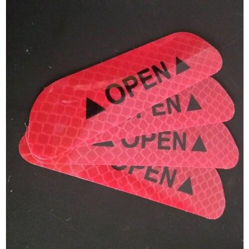 4pcs car door safety warning reflective sticker for Mitsubishi ASX/Outlander/Lancer Evolution/Pajero/Eclipse/Grandis