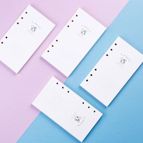 80 sheet/pack A6 Colorful Refills Spiral Notebook Inner Pages 6 holes Loose Leaf Diario Binder Paper Planner Filler Paper