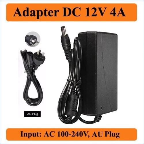 12V 4A AU Plug AC DC Adapter AC100-240V Converter Adapters to DC 12V 5.5mm x 2.1-2.5mm Charger Power Supply For LED Strips light
