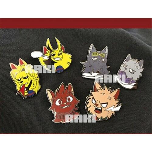 My Hero Academia All Might Bakugou Eijiro Shota Hitoshi Cat Metal Badge Emblem Cosplay Props Gifts