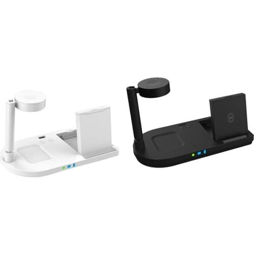 JABS 4 in 1 Wireless Charging Station & Night Light,Qi 15W Fast Charging Stand for Watch 6/5/4/3/2/1,Charger for Phone