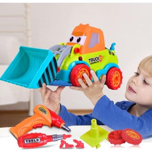 Bulldozer Excavator Construction Diy Assembly Toy Truck For Kids With Take Apart Pieces And Tool For Chrildren Boy toys Gift