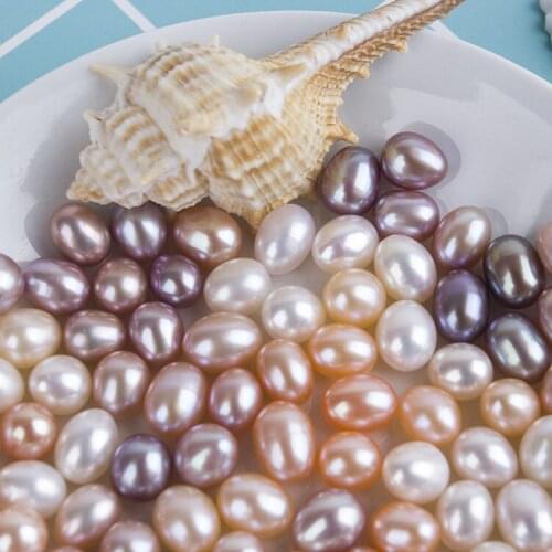 Natural Freshwater Pearl Loose Bead Oval Shape with Size 7-8-9-10mm for DIY Jewelry Accessories