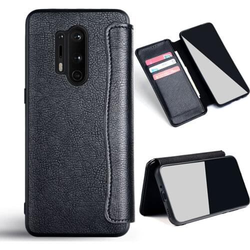 Wallet Case For OnePlus 8 Pro funda Business Solid Color Pu Leather No Magnet Card Slot Flip Cover For OnePlus 8 Pro Case coque