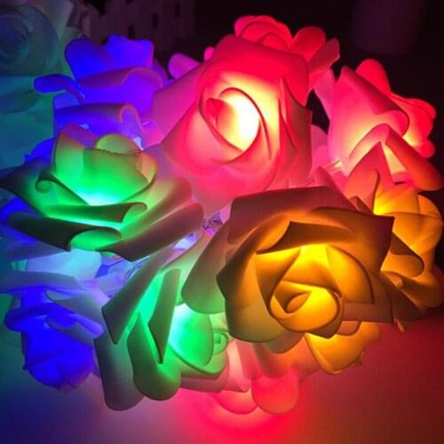 3Meter/30LEDs Rose Flower String Lights Fairy Lamps Battery Operated Christmas Lights New Year Home Wedding Supplies Decoration