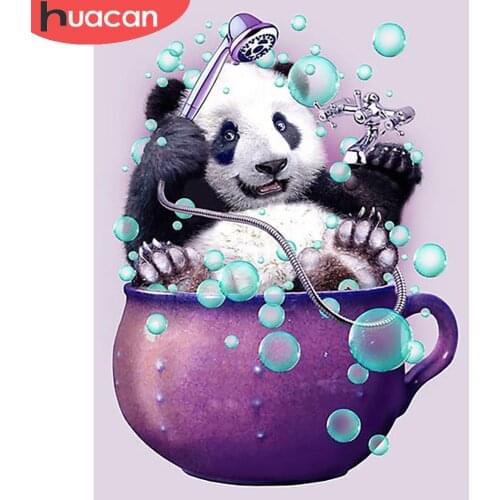 HUACAN DIY Diamond Painting 5D Panda Decorations For Home Diamond Mosaic Cross Stitch Animal Embroidery Handmade Sale