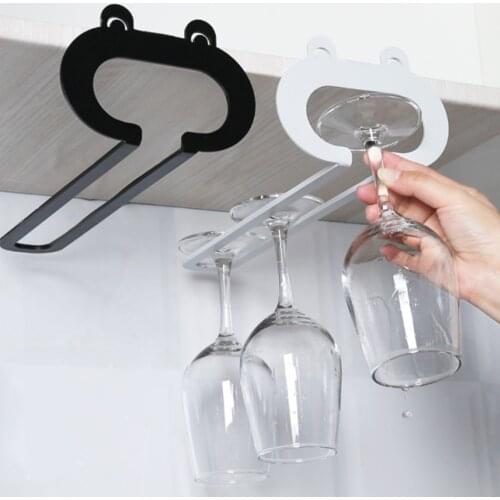 Joybos Draining Cup Holder Hang Kitchen Accessories Cabinet Metal Dustproof Under Shelf Wine Cup Cupboard Household Rack JX78