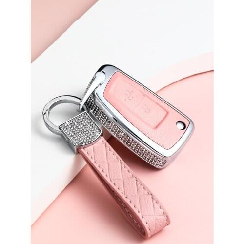 Luxury Leather 2 Button Car Key Folding Cover Case for Nissan Qashqai J11 X-trail Murano Maxima Tiida Altima Quest Juke Geniss