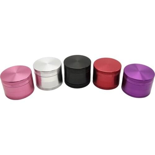 Beautiful Color 4 Layers 50mm Smooth and Durable Aluminum Alloy Metal Tobacco Cigarette Grinder
