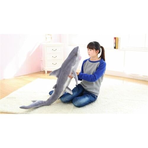 Stuffed plush toy large 140 cm gray shark soft throw pillow Christmas gift b0887