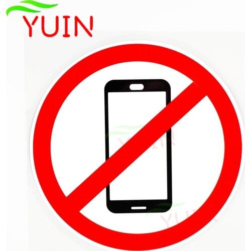 Mobile Phone Icon Prohibited Drive Decals Cars Accessories Car Sticker PVC Window Decoration Waterproof Sunscreen Decal 13*13cm