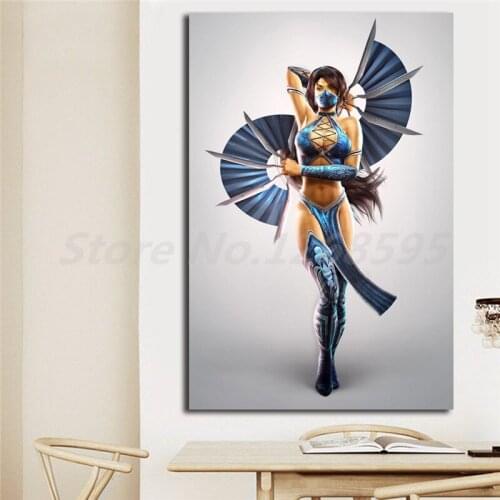 Mortal Kombat Kitana HD Wall Art Canvas Poster and Print Canvas Painting Decorative Picture For Office Living Room Home Decor
