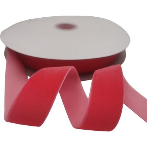 25MM X 25Yards Nylon Shocking Pink Velvet Ribbon Single Face for Handmade Gift Bouquet Wrapping Home Party Decoration Christmas