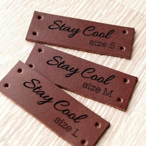 Personalized Leather tags, custom clothing labels, leather labels, knitting tags, crochet garment labels, logo branding tags