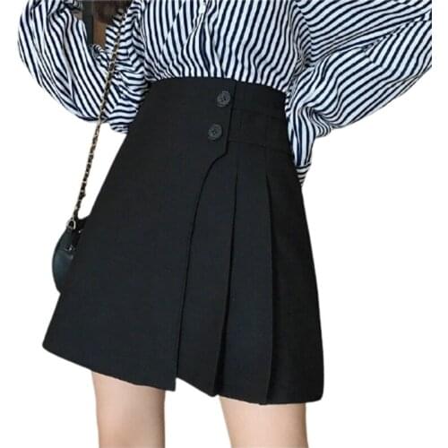 Pleated skirt skirt womens spring and summer 2021 new Korean high waist slim A-line skirt fat large irregular skirt S-4XL
