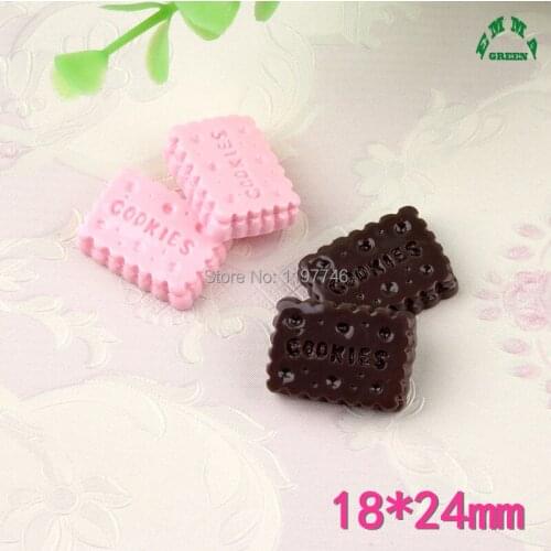 Cookies Fake Simulated Food Cabochon 10pcs 24mm kawaii decoration Resin cabochons Flatback crafts and scrapbooking diy