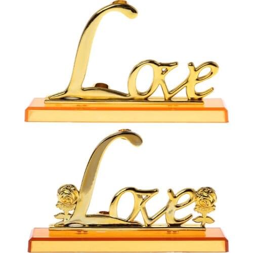 Gold Plated Metal Love Holder Guest Book Signing Pen Set Wedding Supplies