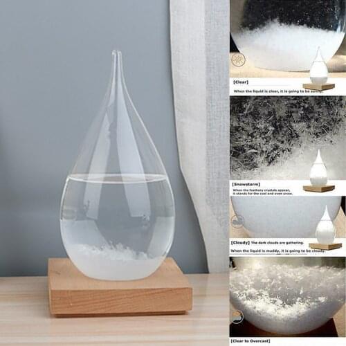 Desktop Glass Decor Weather Forecast Glass Bottle Drop Water Shape Crystal Bottle Home Livingroom Decoration Arts Crafts Z31