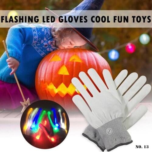 1 Pair Led Luminous Gloves Adult Children Performance Props Colorful Glitter Gloves for Kids Halloween Decor Christmas Ornaments