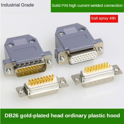 Pure copper DB26 male and female three rows of 26-pin plugs three rows of 26P connector solid pin welding wire parallel port