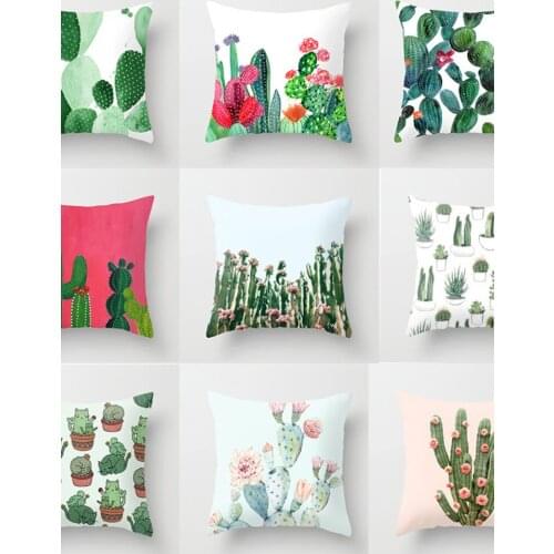 Tropical Plant Cactus Pattern Pillowcase New Sofa Office Car Cushion Cover Decoration Cover