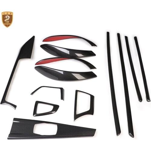 Carbon Fiber Interior For BMW 3 Series 2016 2017 2018 Inner Door Handle Dashboard Trim Covers Car Accessories