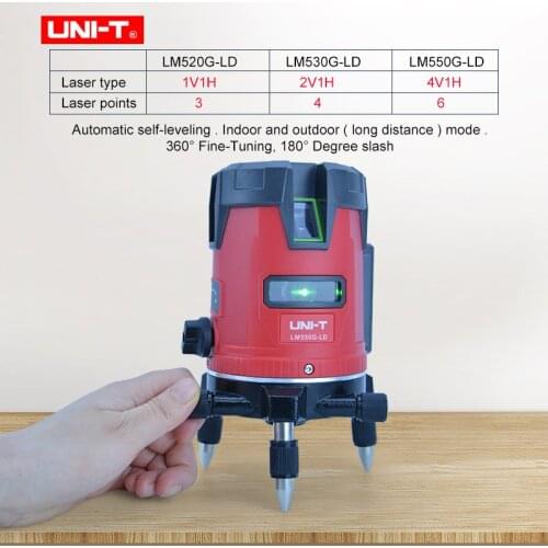 UNI-T Touch Type Strong Light Green Laser Level Meter/Cross Marking Meter/Room Measuring Meter LM520G-LD/LM530G-LD/LM550G-LD